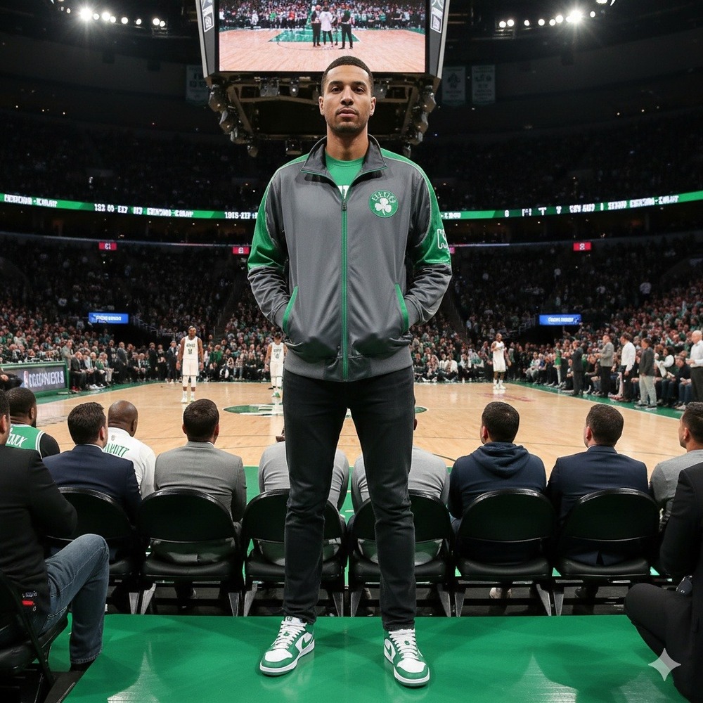 Majestic NBA Boston Celtics Jacket XL Tall Track Zip Up Gray Green
